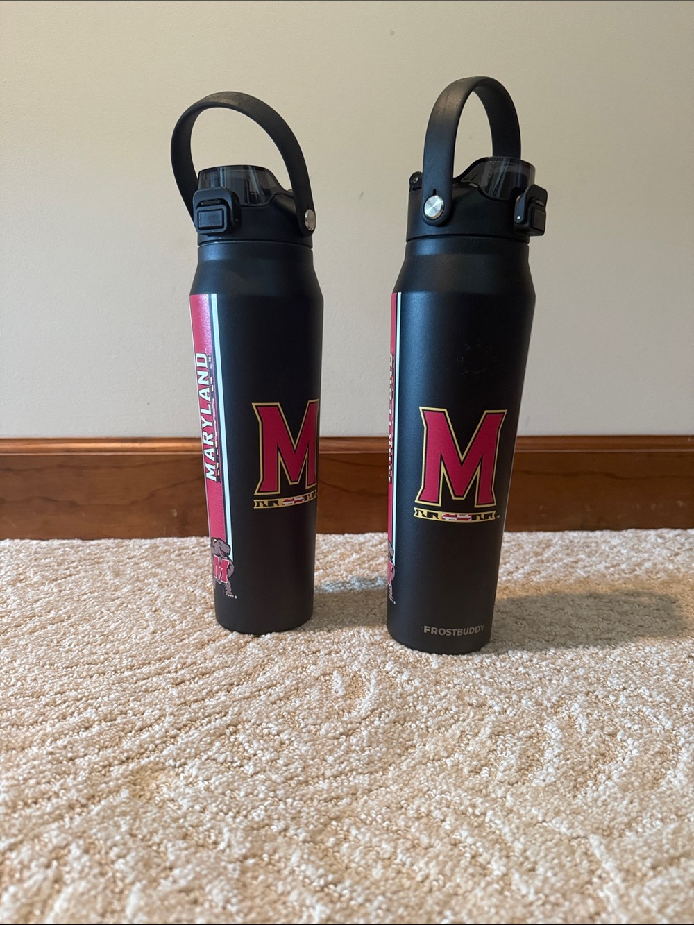 Maryland Terrapins Black Insulated Water Bottle FrostBuddy